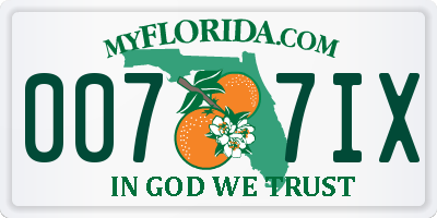 FL license plate 0077IX