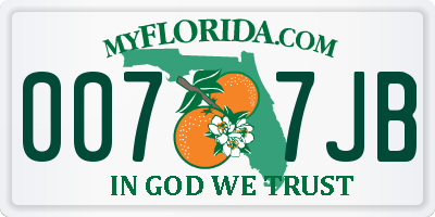 FL license plate 0077JB