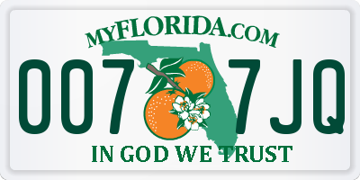 FL license plate 0077JQ