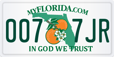 FL license plate 0077JR
