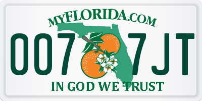 FL license plate 0077JT