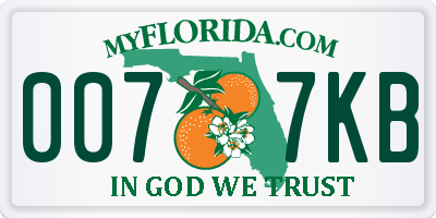 FL license plate 0077KB