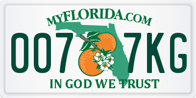 FL license plate 0077KG