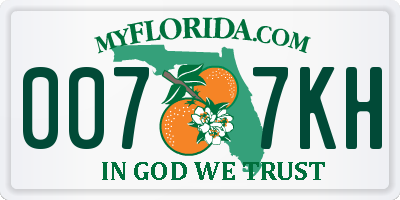 FL license plate 0077KH