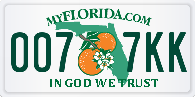 FL license plate 0077KK