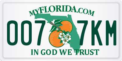 FL license plate 0077KM