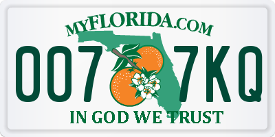 FL license plate 0077KQ