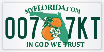 FL license plate 0077KT