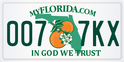 FL license plate 0077KX