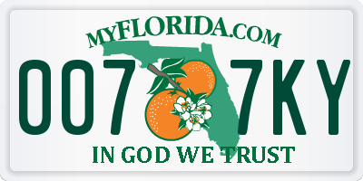 FL license plate 0077KY