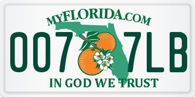 FL license plate 0077LB