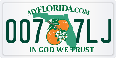 FL license plate 0077LJ