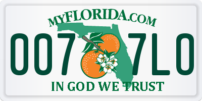 FL license plate 0077LO