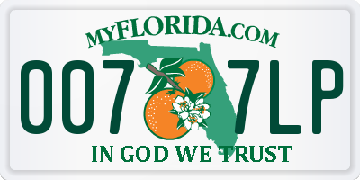 FL license plate 0077LP