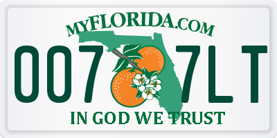 FL license plate 0077LT