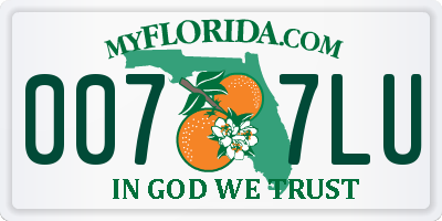 FL license plate 0077LU
