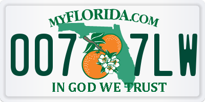 FL license plate 0077LW