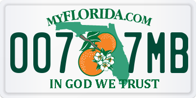 FL license plate 0077MB