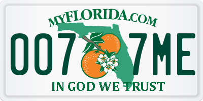 FL license plate 0077ME