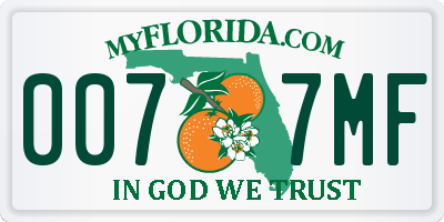FL license plate 0077MF