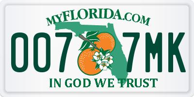 FL license plate 0077MK