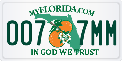 FL license plate 0077MM