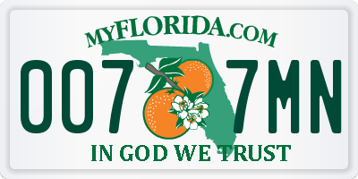 FL license plate 0077MN