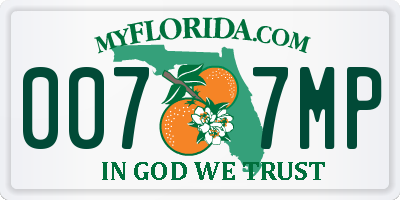 FL license plate 0077MP
