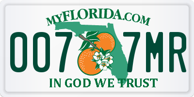 FL license plate 0077MR