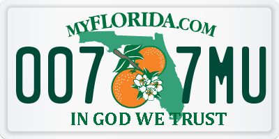 FL license plate 0077MU