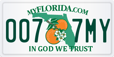 FL license plate 0077MY