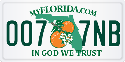 FL license plate 0077NB