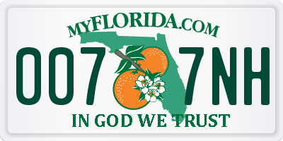 FL license plate 0077NH