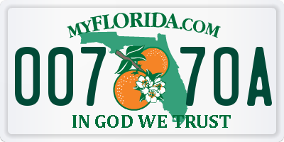 FL license plate 0077OA