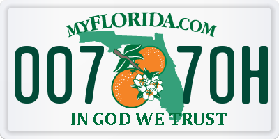 FL license plate 0077OH