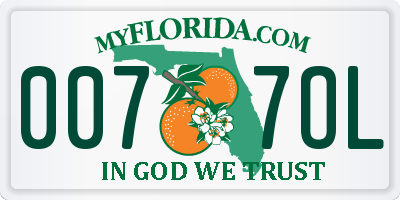 FL license plate 0077OL