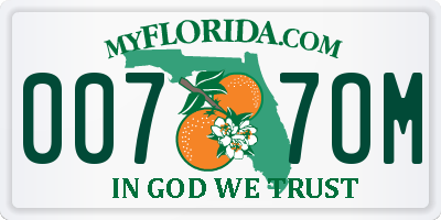 FL license plate 0077OM