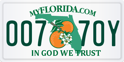 FL license plate 0077OY