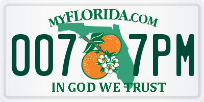 FL license plate 0077PM