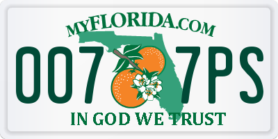 FL license plate 0077PS