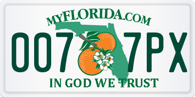 FL license plate 0077PX