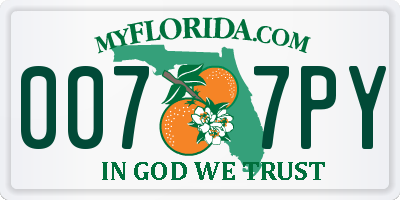 FL license plate 0077PY