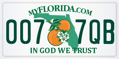 FL license plate 0077QB
