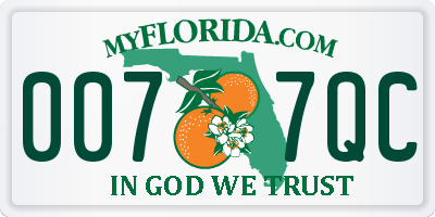 FL license plate 0077QC