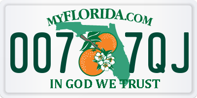 FL license plate 0077QJ