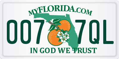 FL license plate 0077QL