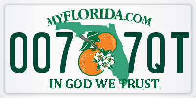 FL license plate 0077QT