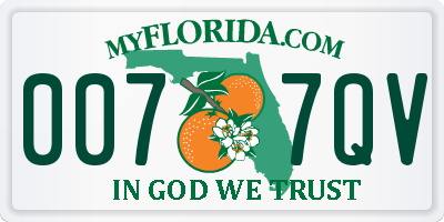 FL license plate 0077QV