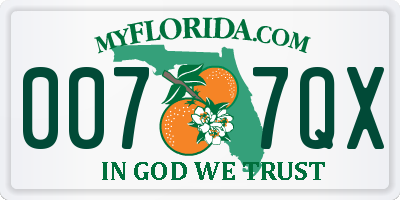 FL license plate 0077QX