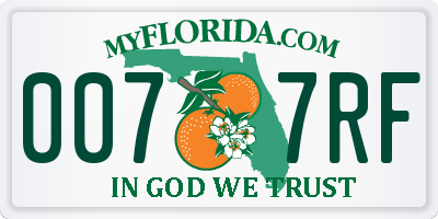 FL license plate 0077RF